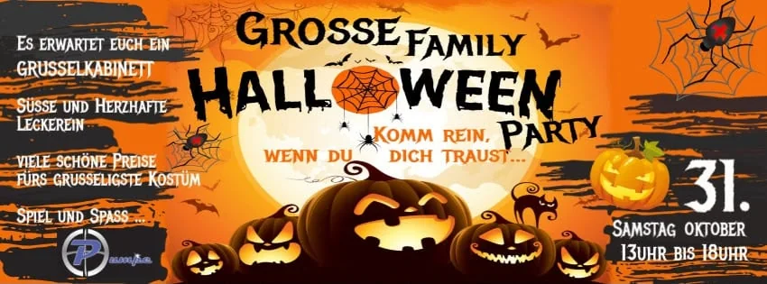 Veranstaltungsflyer Family Halloween Party am 31. Oktober 2026