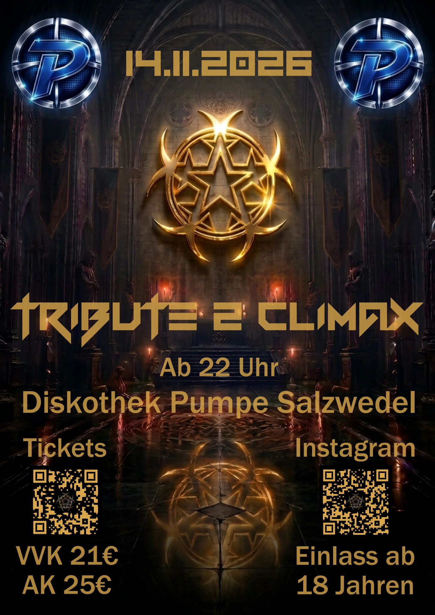 Veranstaltungsflyer Tribute 2 Climax am 14. November 2026